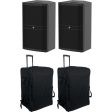 2) Mackie DRM215 15  1600w Pro Powered DJ PA Speakers+Rolling Carry Cases Bags Online Sale