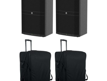 2) Mackie DRM215 15  1600w Pro Powered DJ PA Speakers+Rolling Carry Cases Bags Online Sale