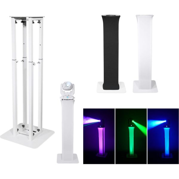 (2) Totem Stands+Black+White Scrims For (2) Chauvet Maverick STORM 1 WASH Lights Sale