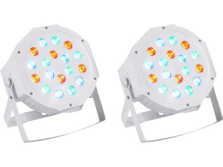 (2) Rockville RockPAR50 WHT LED RGB Compact Par Can DJ Club DMX Wash Lights Sale