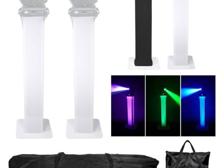 2) Totem Stands+Black+White Scrims For 2) American DJ Vizi Beam 5RX Lights For Cheap