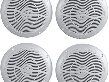 (4) Rockville RMC65S 6.5  1200 Watt Waterproof Marine Boat Speakers 2-Way Silver Online now