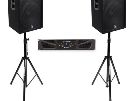 (2) JBL Pro JRX215 15  2000w 8 Ohm PA DJ Speakers+Crown Amplifier+Stands+Cables For Cheap