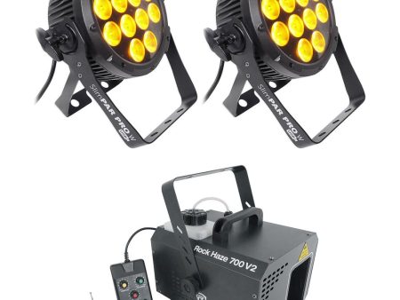 2 Chauvet DJ SlimPar Pro W USB Variable White D-Fi LED Par Can Wash lights+Hazer Online now