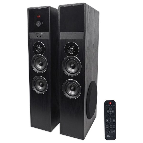 Rockville TM80B Bluetooth Home Theater Tower Speaker System+(2) 8  Subwoofers! For Discount