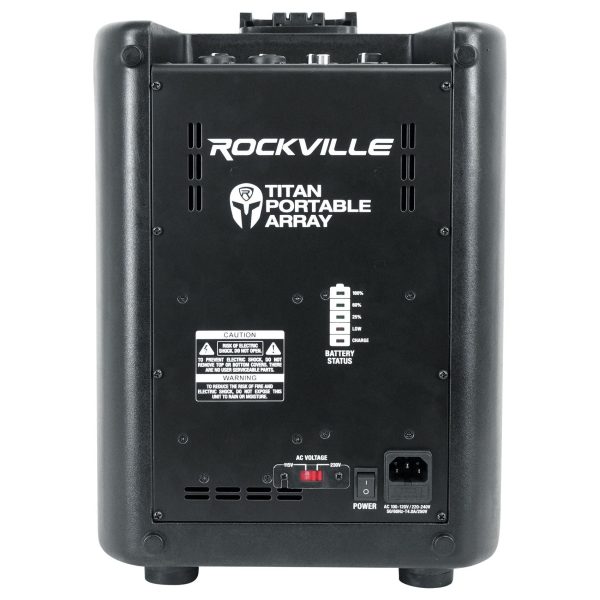 Rockville TITAN PORTABLE ARRAY Battery Powered PA DJ Speaker System w Subwoofer Cheap