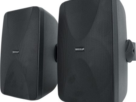 2 Rockville WET-6525B 6.5  70V Commercial Indoor Outdoor Wall Speakers in Black Fashion