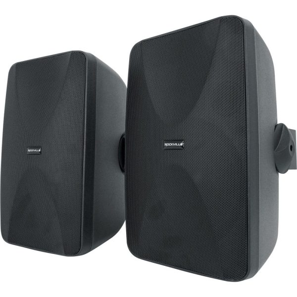 2 Rockville WET-6525B 6.5  70V Commercial Indoor Outdoor Wall Speakers in Black Fashion