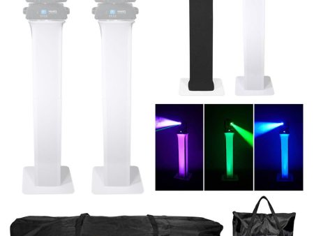 (2) Totem Stands+Black+White Scrims For (2) Marq Gesture Spot 400 Lights Supply