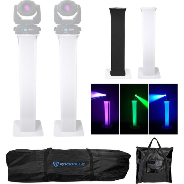 (2) Totem Stands+Black+White Scrims For (2) Marq Gesture Spot 400 Lights Supply