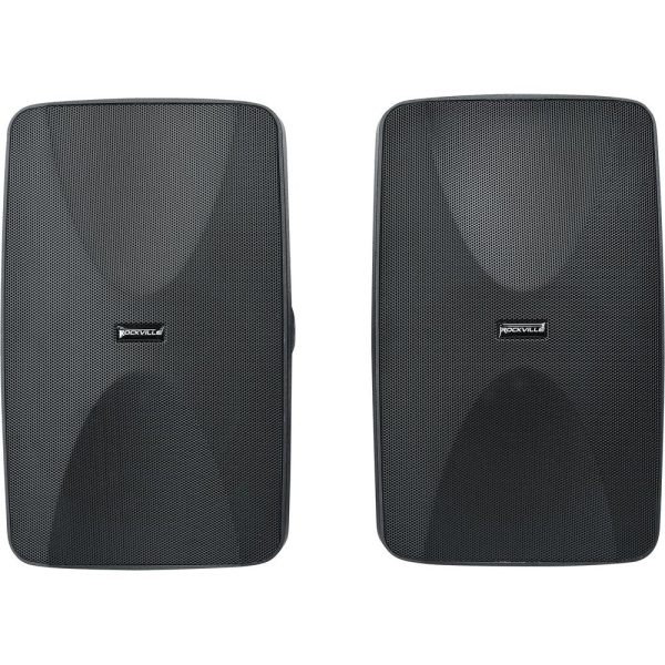 2 Rockville WET-6525B 6.5  70V Commercial Indoor Outdoor Wall Speakers in Black Fashion