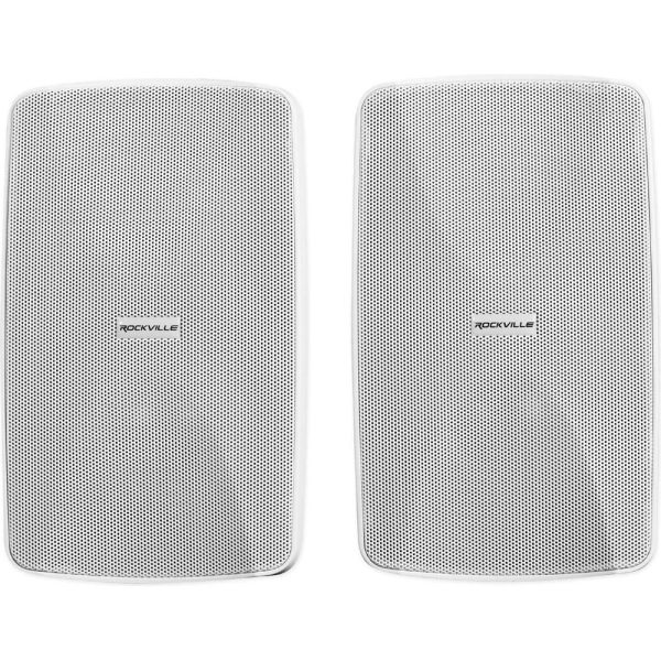 2 Rockville WET-7020W 5.25  70V Commercial Indoor Outdoor Wall Speakers in White Discount