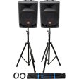 Pair Rockville Power Gig RPG8 8  Powered Active 800 Watt 2-Way DJ PA Speakers Fashion