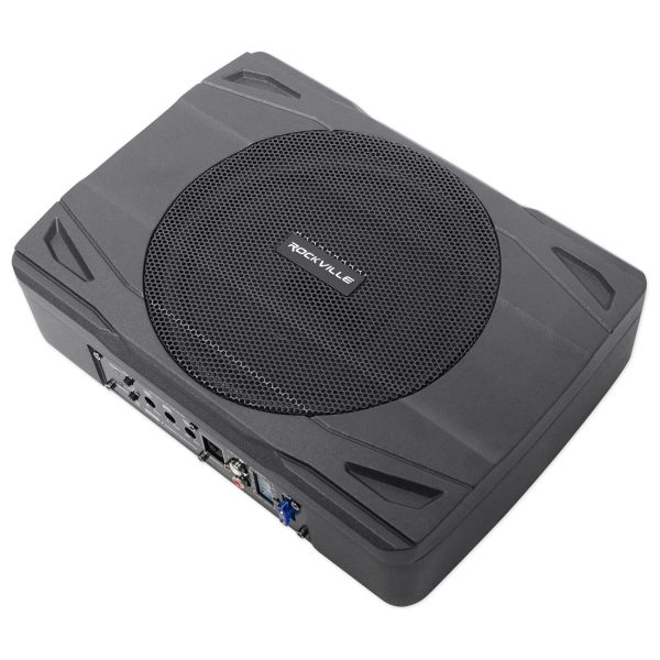 Rockville SS8P 400 Watt Slim Under-Seat Powered Car Truck Subwoofer Sub+Amp Kit on Sale