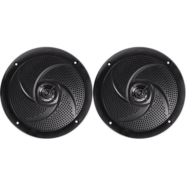 4) Rockville RSM65B 6.5  Waterproof Slim Marine Boat Speakers+Hifonics Amplifier on Sale