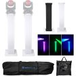 (2) Totem Stands+Black+White Scrims For (2) American DJ Vizi Beam RXONE Lights For Sale