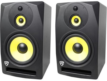 (2) Rockville DPM10B 10  800w Powered 3-Way Studio Monitors Speakers Full Range Fashion