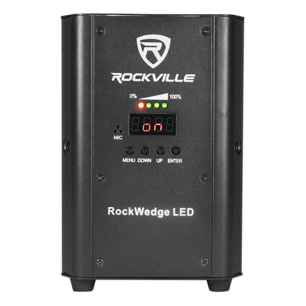 Rockville RockWedge LED RGBWA+UV Battery Powered Wireless DMX DJ Par Up-Light Supply