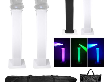 (2) Totem Stands+Black+White Scrims For (2) Martin Rush MH 4 Beam Lights Discount