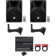 2) Rockville RPG8BT 8  Bluetooth 400w Speakers+Wall Mounts 4 Restaurant Bar Cafe Cheap