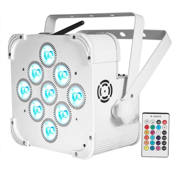 2) Rockville BEST PAR 60 White Rechargeable Wash Up-Lights Wireless DMX+RGBWA+UV Discount