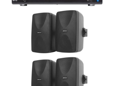 JBL VMA1120 Commercial Restaurant 70v Bluetooth Mixer Amplifier+4 Wall Speakers For Discount