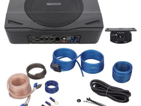 Rockville SS8P 400 Watt Slim Under-Seat Powered Car Truck Subwoofer Sub+Amp Kit on Sale