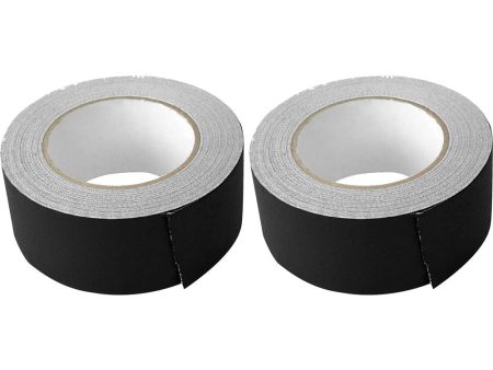 (2) Rolls Rockville Pro Audio Stage Wire ROCK GAFF Black Gaffers Tape 2 x100 Ft For Cheap