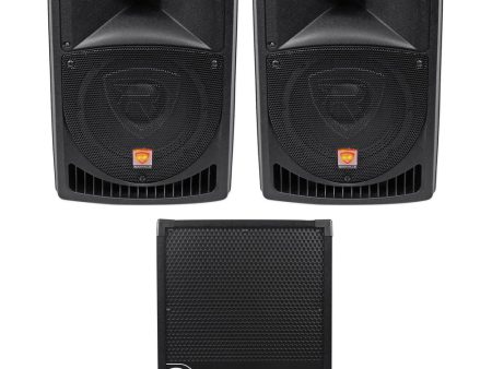 (2) Rockville RPG8 8  Powered Active 400 Watt DJ PA Speakers+Active Subwoofer Online Hot Sale