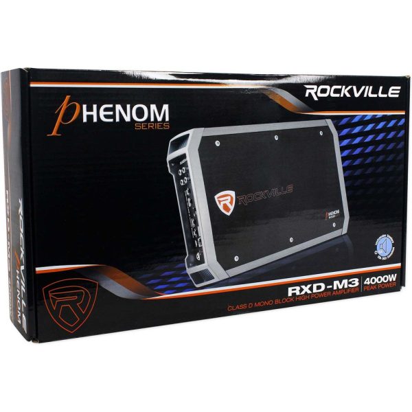 Rockville 2000w Mono Amplifier Amp For (2) Alpine SWS-12D4 12  Subwoofers Subs on Sale