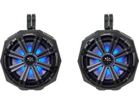 (2) 8  Kicker LED Speakers+SSV Swivel Cage Pods For 2014-Under Polaris RZR XP4 Online Hot Sale