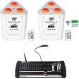 (2) Rockville RockWedge White LED Battery Lights+384 Ch. Wireless DMX Controller Fashion