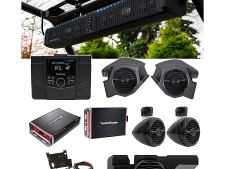 Rockford Fosgate Polaris RZR-STAGE4 Receiver+(4) Speakers+(2) Amps+Sub+Soundbar Hot on Sale