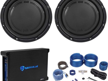 (2) Polk Audio DB1242SVC 12” 2220w Car Audio Subwoofers+Mono Amplifier+Amp Kit Online now