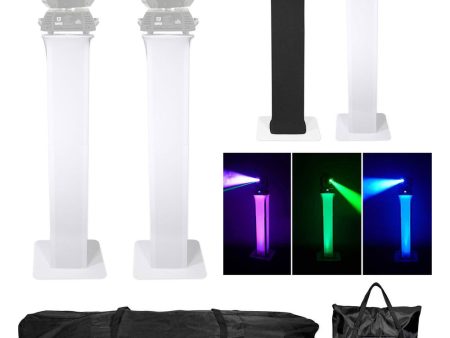 (2) Totem Stands+Black+White Scrims For (2) Chauvet Rogue R1 Wash Lights Online Sale