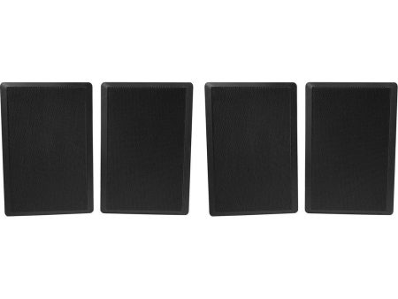 (4) Rockville RockSlim 70B Black 5.25  70v Commercial Restaurant Wall Speakers For Cheap