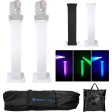 (2) Totem Stands+Black+White Scrims For (2) Chauvet Rogue RX2 Beam Lights Online Sale