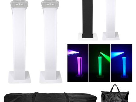 (2) Totem Stands+Black+White Scrims For (2) Chauvet Rogue RX2 Beam Lights Online Sale