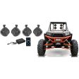 (4) 8  Tower Speakers+Memphis 4-Ch Amplifier+Bluetooth Control for Polaris RZR For Cheap