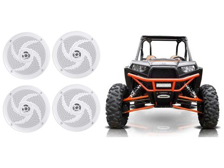 4 Rockville RSM65W 6.5  640w Waterproof Shallow Slim Speakers 4 RZR ATV UTV Cart Fashion