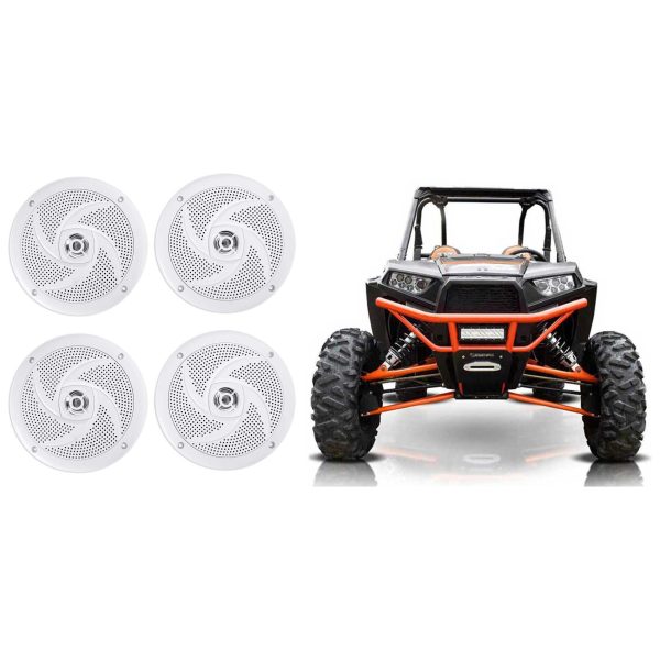 4 Rockville RSM65W 6.5  640w Waterproof Shallow Slim Speakers 4 RZR ATV UTV Cart Fashion