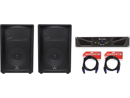 (2) JBL Pro JRX212 12  2000w 8 Ohm PA DJ Speakers+Crown Power Amplifier+Cables Fashion