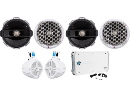 (4) Rockford Fosgate PM282 8  400W Marine Speakers+(2) Wakeboards+6-Ch Amplifier Discount