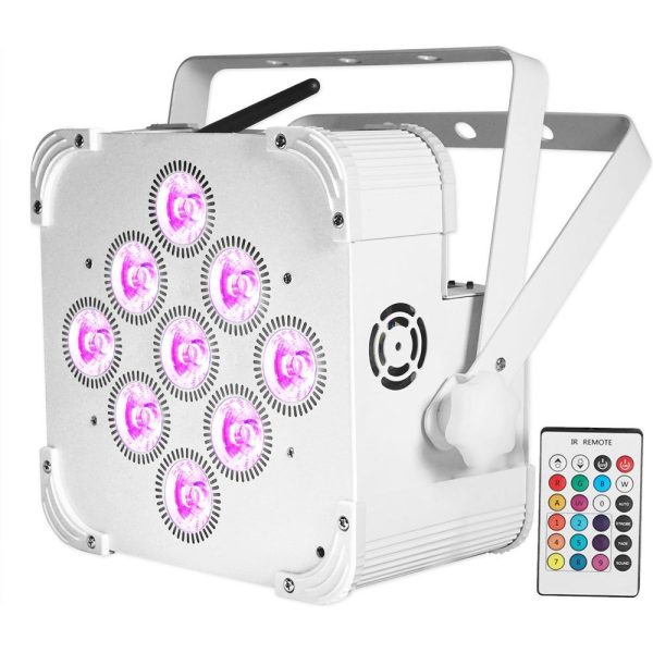 2) Rockville BEST PAR 60 White Rechargeable Wash Up-Lights Wireless DMX+RGBWA+UV Discount