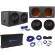 (2) RE Audio SEX12D2 V2 12  1500W Subwoofers+Sealed Box+Mono Amplifier+Amp Kit Discount