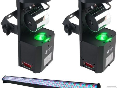 (2) American DJ ADJ Inno Pocket Roll DMX Barrel Mirror Scanner Lights+ROCKSTRIP Hot on Sale