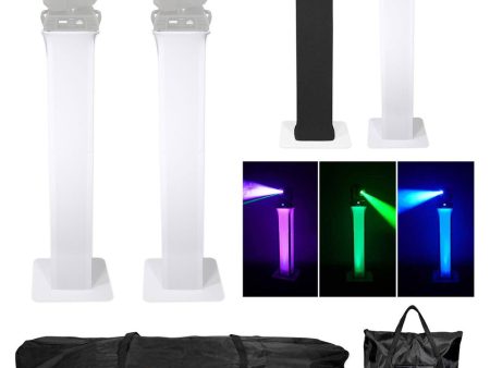 (2) Totem Stands+Black+White Scrims For (2) Chauvet Rogue RH1 Hybrid Lights on Sale