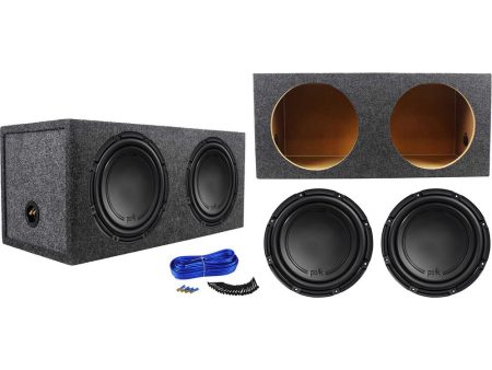 (2) Polk Audio DB1242DVC 12” 2220 Watt Car Subwoofers+Sealed Sub Box Enclosure For Cheap