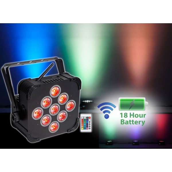 (2) Rockville BEST PAR 60 Rechargable Par Can Wash Lights wWireless DMX+RGBWA+UV Online Sale