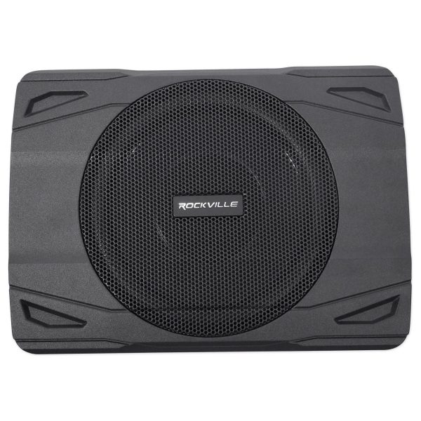 Rockville SS8P 400 Watt Slim Under-Seat Powered Car Truck Subwoofer Sub+Amp Kit on Sale